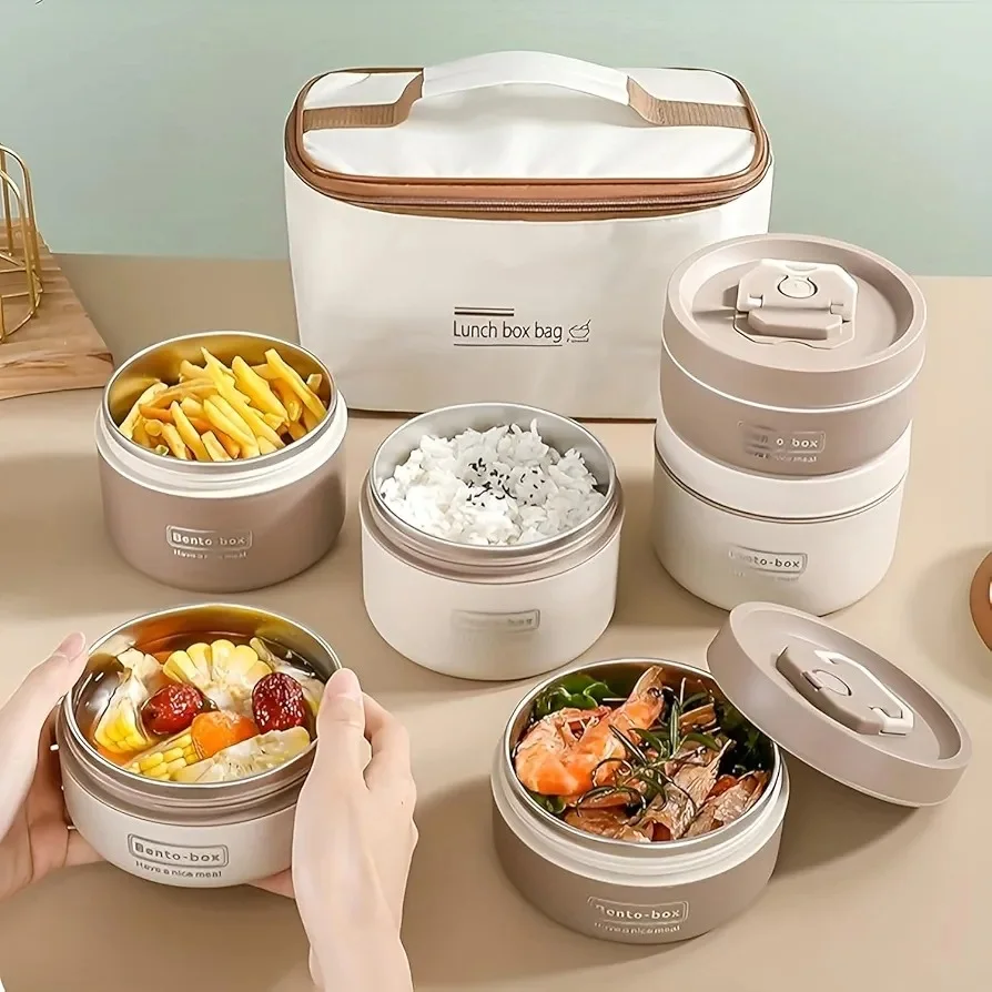 صندوق غداء حراري مع حقيبة محمولة