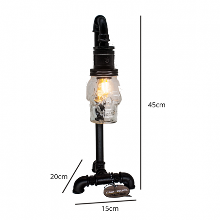 Lampe Abat-jour Edison Tête de mort