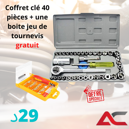 Coffret clés avec Boite jeu de tournevis Gratuit