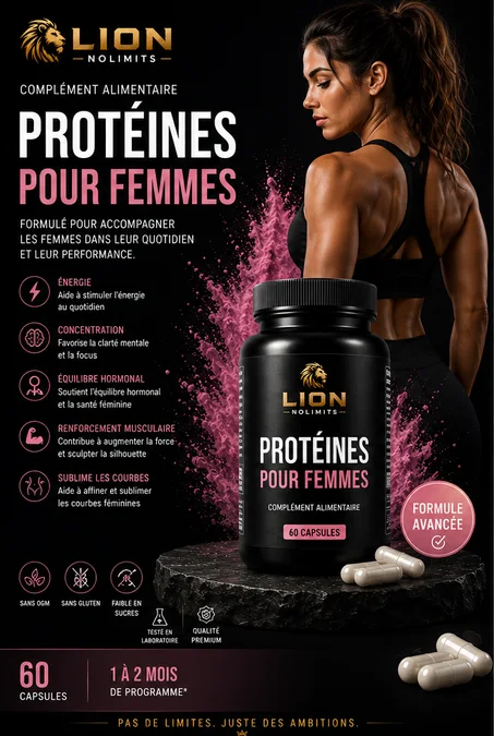 Protéines pour Femmes 60 Capsules | Énergie, Vitalité et Forme Féminine | LION NOLIMITS