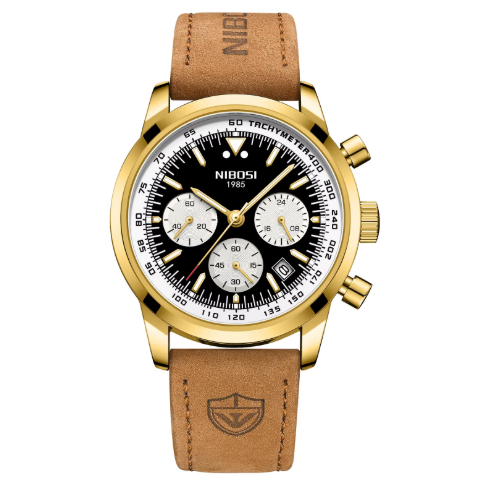 NIBOSI Brown Leather Band