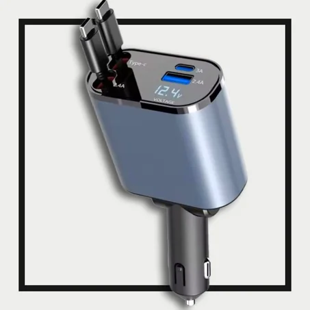 شاحن سيارة قابل للسحب 4 في 1