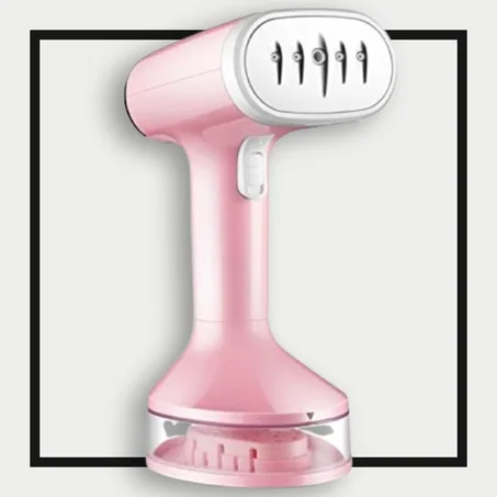 مكواة بخار محمولة للملابس (وردي)