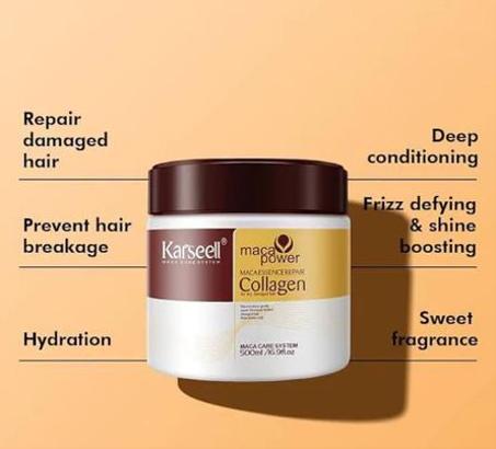 كارسيل ماكا إيسنس ماسك الشعر بالكولاجين لإصلاح الشعر الجاف والتالف