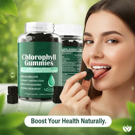 🍃 علكة الكلوروفيل – فم منعش وجسم صحي طول اليوم!