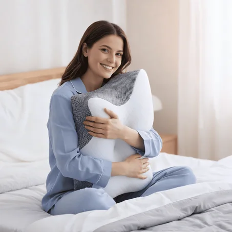 نوم أعمق يبدأ من وضعية رقبة صحيحة. 💆‍♂️