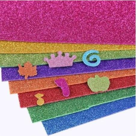 أوراق إسفنجية براقة feuilles mousse à paillettes pour bricolage