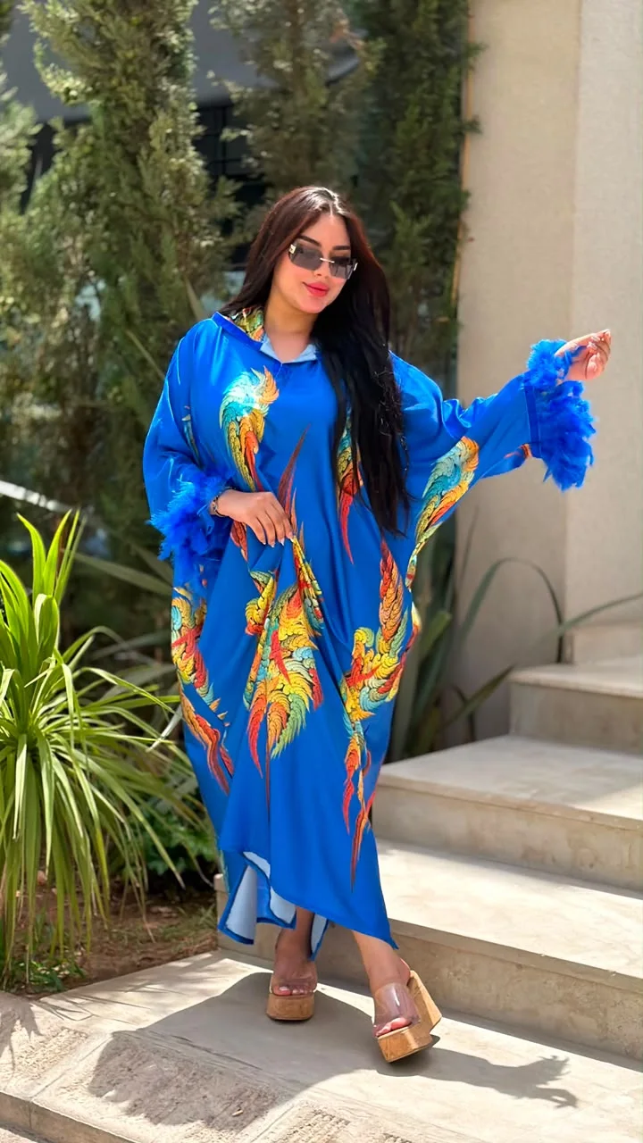 جلابة الطاوسة بالريش