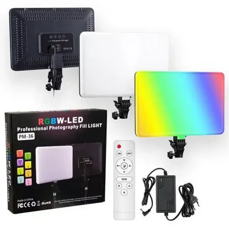 RGBW-LED PM-26 Professional Photography Fill Light – Adjustable LED Light with Remote Control for Video & Photo