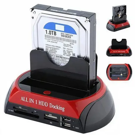 All in One HDD Docking Station with Multi Card Reader Slot for HDD Enclosure 2.5/3.5 inch SATA Hard Drive Docking Station