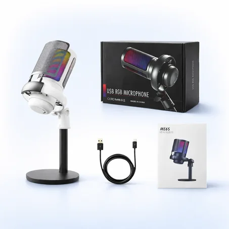 Microphone USB RGB Noire – Le choix idéal pour Streaming & Gaming