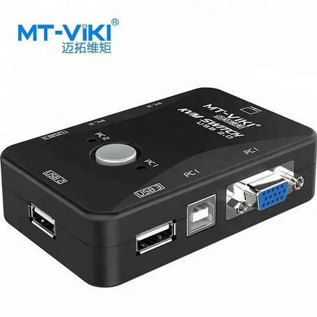 USB KVM Switch 2 Port VGA Switch Box 2 In 1 Out USB 2.0 KVM Mouse Keyboard Switcher HD 1080P Vga Splitter Box Sharing Switch