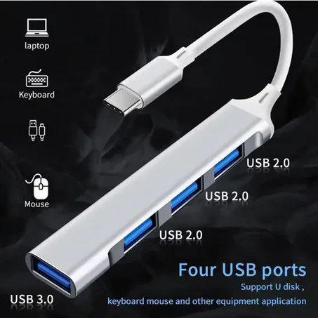 Type C to USB hub 4 Port USB 3.0 + 3 Ports USB 2.0 pour MacBook Laptops Telephone