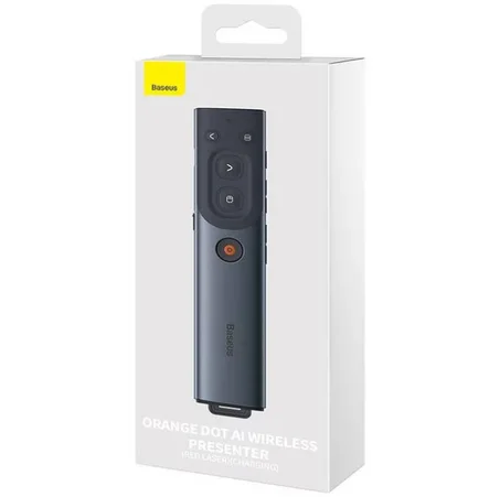 Baseus AI Wireless Presenter Red Laser Pointer - Stylo à Bascule de Présentation Sans Fil USB 2.4GHz, avec Télécommande et Lumière Rouge Pointeur laser Rechargeable