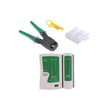 Kit Pince Réseau RJ45 et RJ11 + Testeur Câble + 100pcs Pleug RJ45 Connector