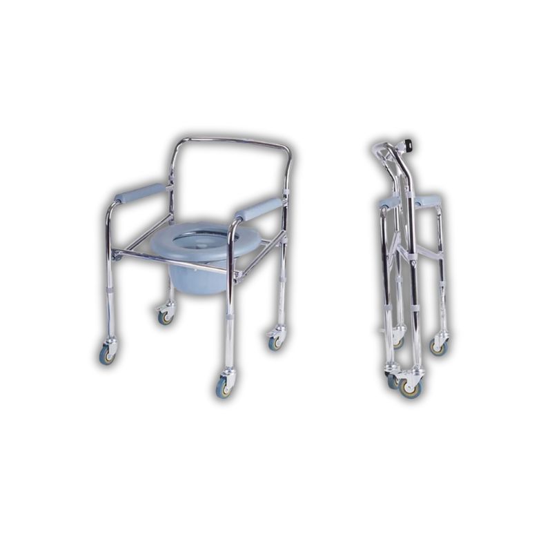 Chaise Percée Médicale à Accoudoirs Amovibles avec Roulettes