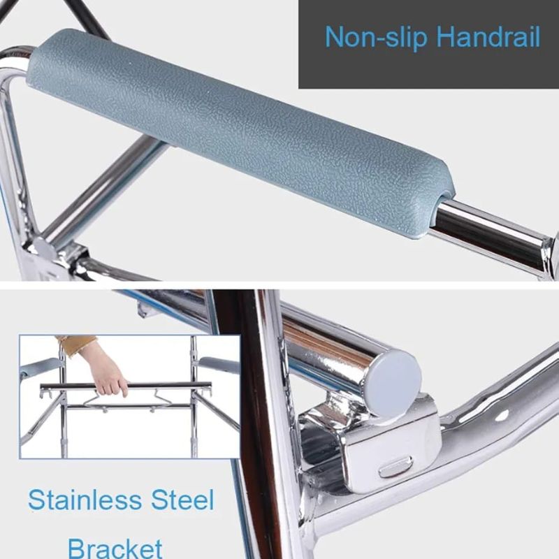 Chaise Percée Médicale à Accoudoirs Amovibles avec Roulettes