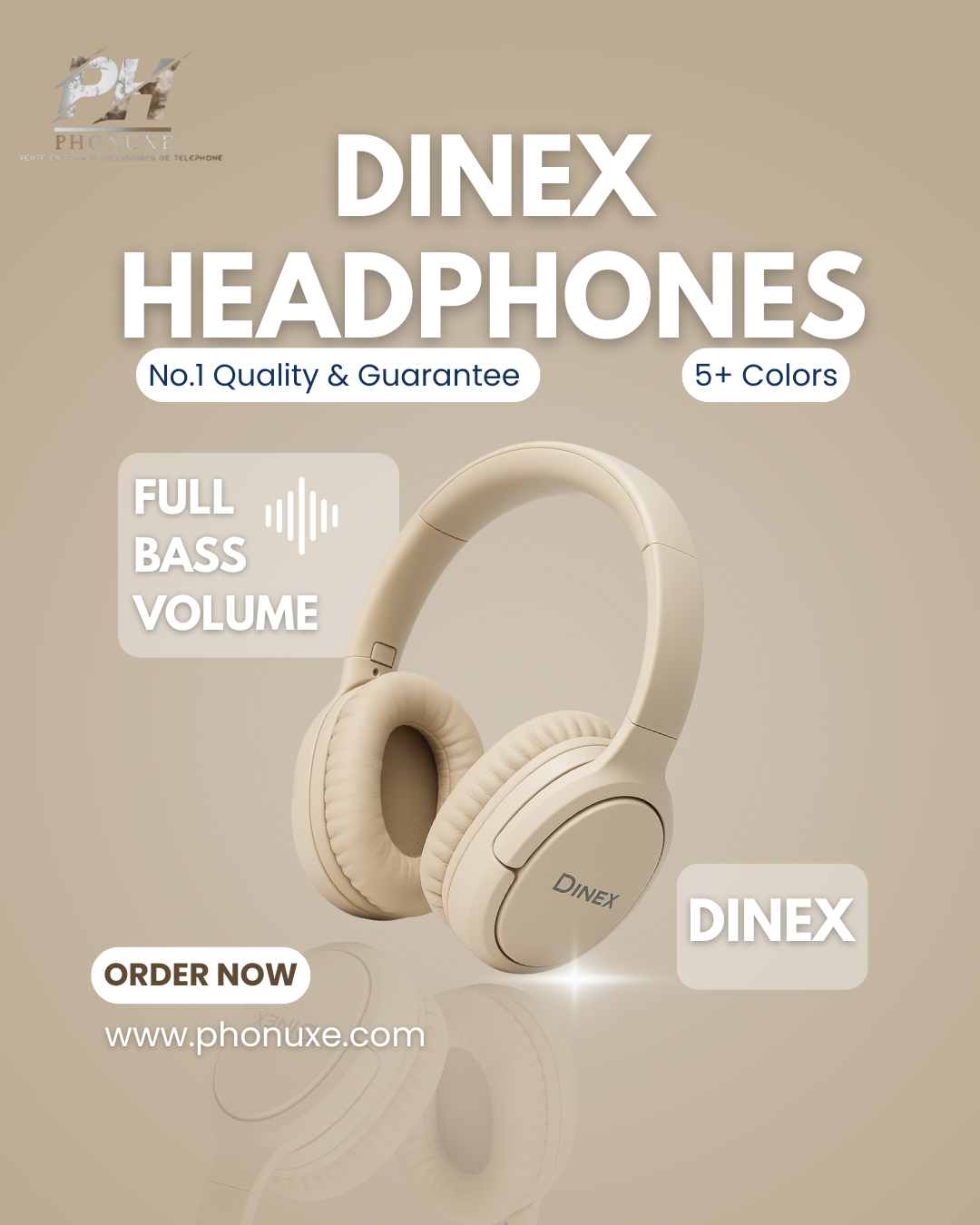 Dinex D6 Headworn Version 5.3 True Wireless Super Bass Earphone.