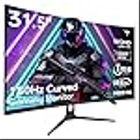KTC 32 Inch Curved Gaming Monitor, 2K 180Hz Computer Monitor, Up to 185Hz, QHD 1500R PC Monitor 1ms with Adaptive Sync, DisplayPort/HDMI/USB, VESA Wall Mount, Tilt Adjustable, H32S5