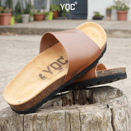 Sandale original |  YQC ® | Confort médical | Marron tabac