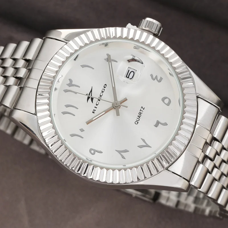 Ricecgo Herrenuhr – Elegante Quarz-Armbanduhr mit arabischen Ziffern und Datumsanzeige