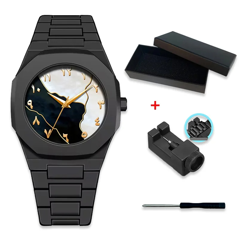 Arabische Armbanduhr Unisex – Edelstahl – Geschenkset mit Werkzeug – Modern & Elegant