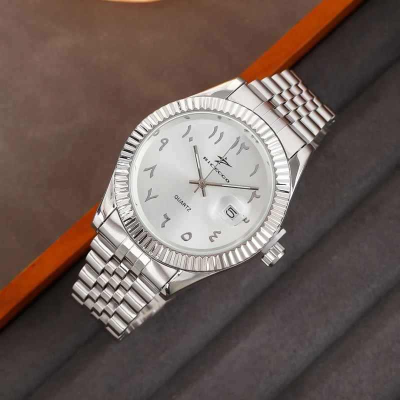 Ricecgo Herrenuhr – Elegante Quarz-Armbanduhr mit arabischen Ziffern und Datumsanzeige
