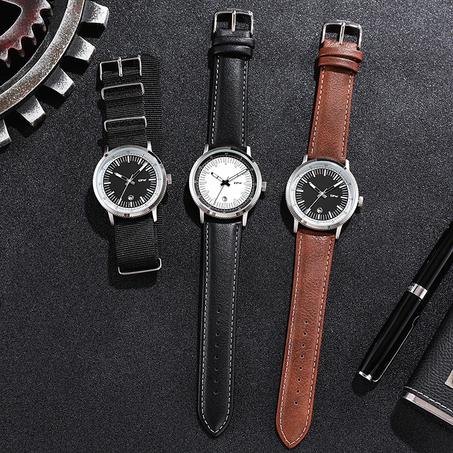 TPW Herren Armbanduhr – Quarzwerk, 42mm Edelstahlgehäuse, Lederarmband, Datum, Wasserdicht