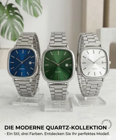 minimalistische Edle Herrenuhr "Moderne Kollektion" Retro-Design Edelstahl vintage Style