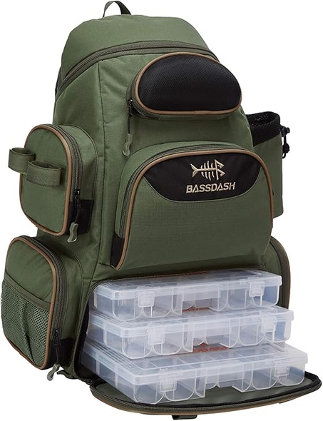 BASSDASH Fishing Tackle Backpack Water Resistant