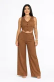 🌸 Ensemble Crop Top Veste & Pantalon Palazzo – ELARIS Luxury
