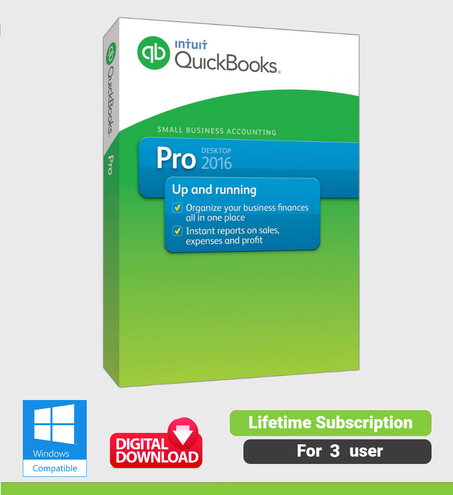 Intuit QuickBooks Desktop 2016 LIFETIME  3 User – For Windows