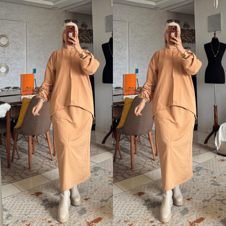 انسومبل للمحجبات و الغير المحجبات مثالي للمناسبات الرسمية أو العمل، أو حتى للخروجات النهارية