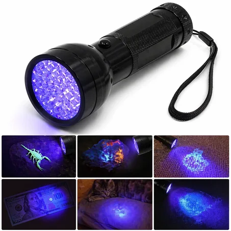 كشاف UV احترافي 395nm – مصباح فوق بنفسجي لكشف البقع وصيد العقارب