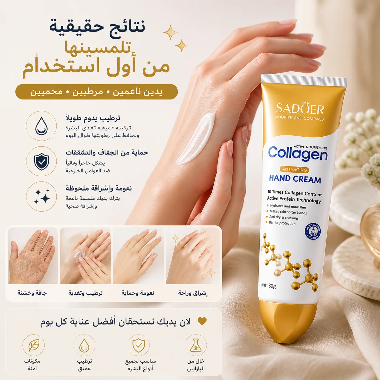Collagen Hand Cream – كريم اليدين بالكولاجين لترطيب عميق وتنعيم فوري