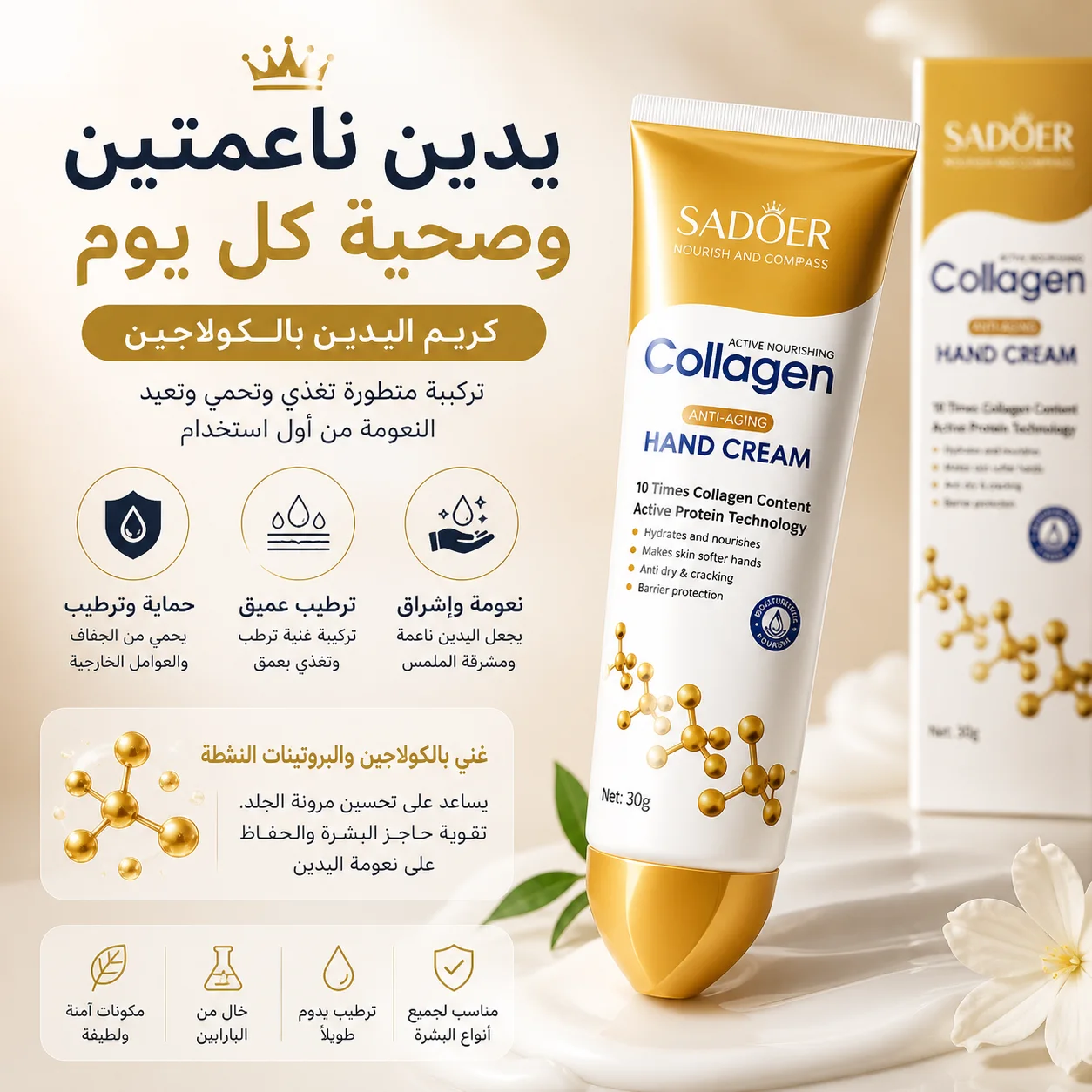 Collagen Hand Cream – كريم اليدين بالكولاجين لترطيب عميق وتنعيم فوري