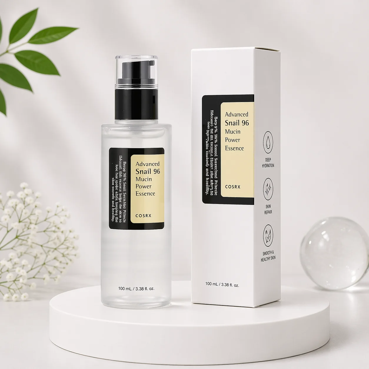 Snail Mucin Essence 96% – سيروم الحلزون لترطيب عميق وتجديد البشرة ✨