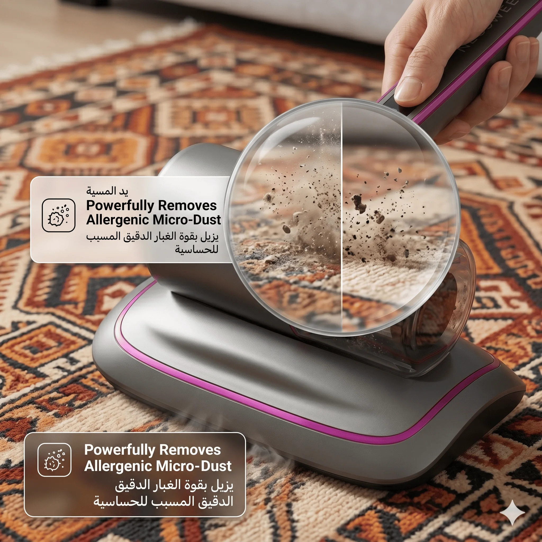 فاكيوم NEOSWEEP الاحترافي - قوة 10,000 باسكال وتقنية الأشعة فوق البنفسجية