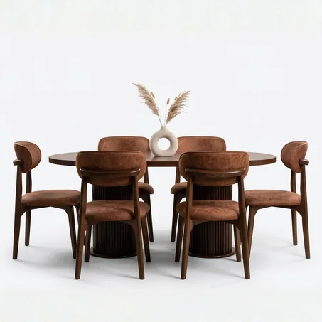 طاولة طعام عصرية 180×90 مع 6 كراسي