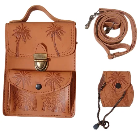 حقيبة كتف بحزام للرجال و النساء ( من الجلد )