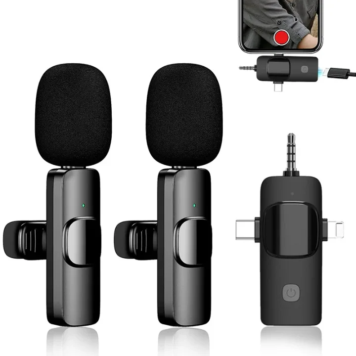 Microphone Sans Fil Double avec Récepteur 3-en-1 – Un Son Professionnel à Portée de Main !
