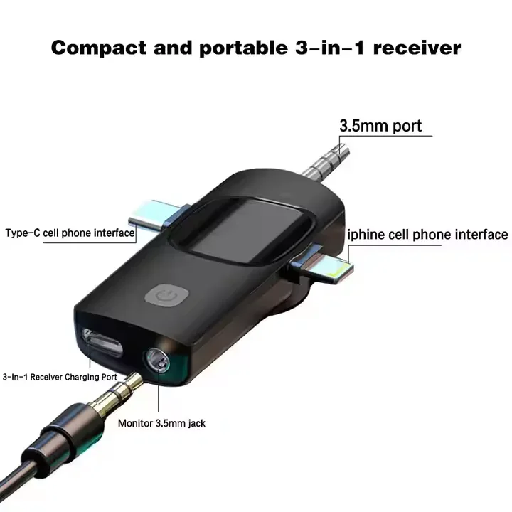 Microphone Sans Fil Double avec Récepteur 3-en-1 – Un Son Professionnel à Portée de Main !