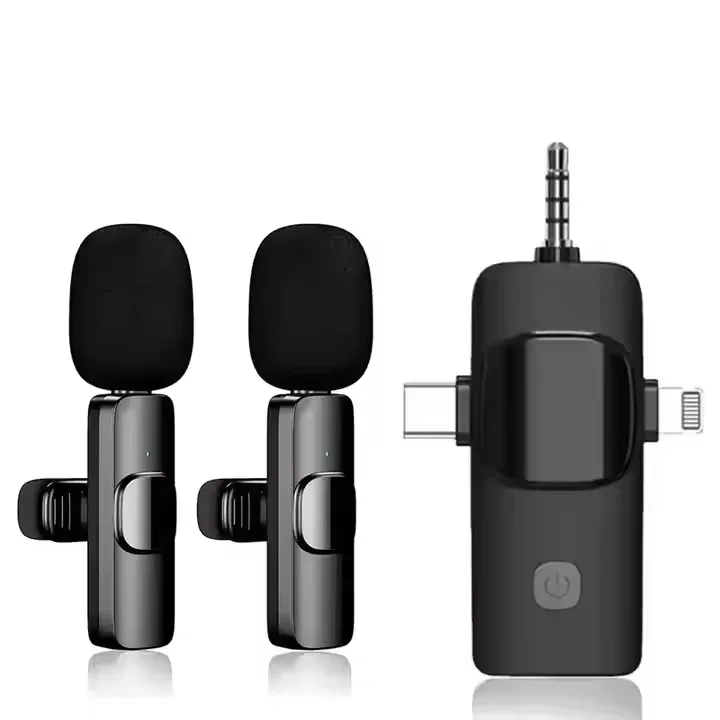 Microphone Sans Fil Double avec Récepteur 3-en-1 – Un Son Professionnel à Portée de Main !