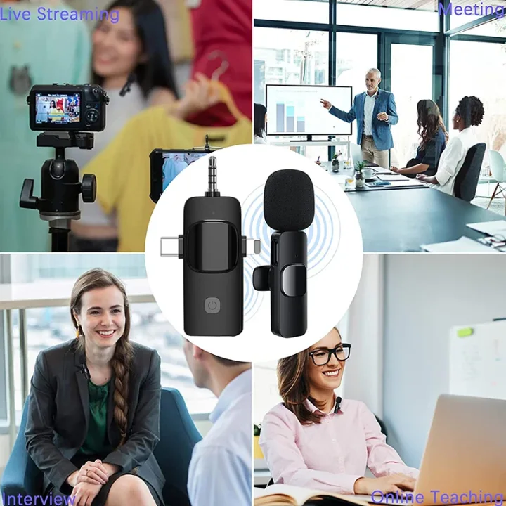 Microphone Sans Fil Double avec Récepteur 3-en-1 – Un Son Professionnel à Portée de Main !