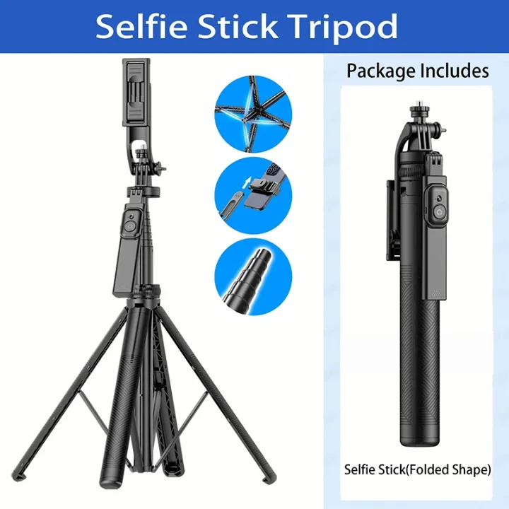 Trépied Selfie Stick 2-en-1 avec Télécommande Bluetooth – Léger, Pratique et Polyvalent ! 📱✨