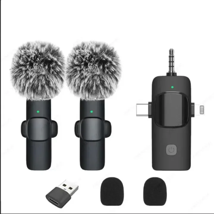 Microphone Sans Fil Double avec Récepteur 3-en-1 – Un Son Professionnel à Portée de Main !