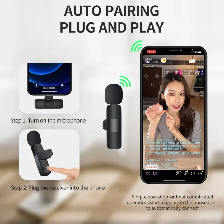 Microphone Sans Fil Double avec Récepteur 3-en-1 – Un Son Professionnel à Portée de Main !