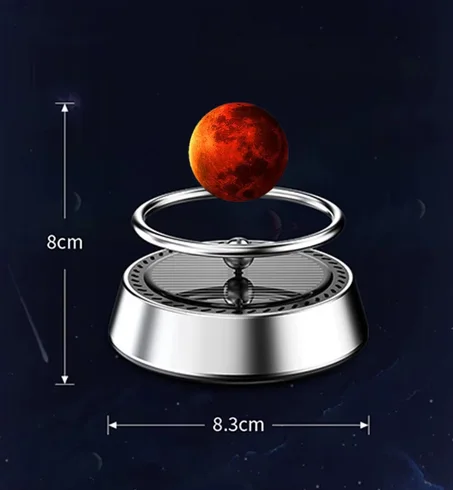 Diffuseur de Parfum Solaire Rotatif pour Voiture – Design Lune en Suspension