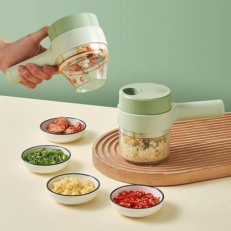 قطاعة الخضراوات الكهربائية المحمولة 4 في 1.