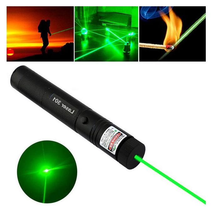 Stylo pointeur laser vert militaire 303 stylo laser lumière laser bouton de  mise au point réglable stylo laser à texture antidérapante